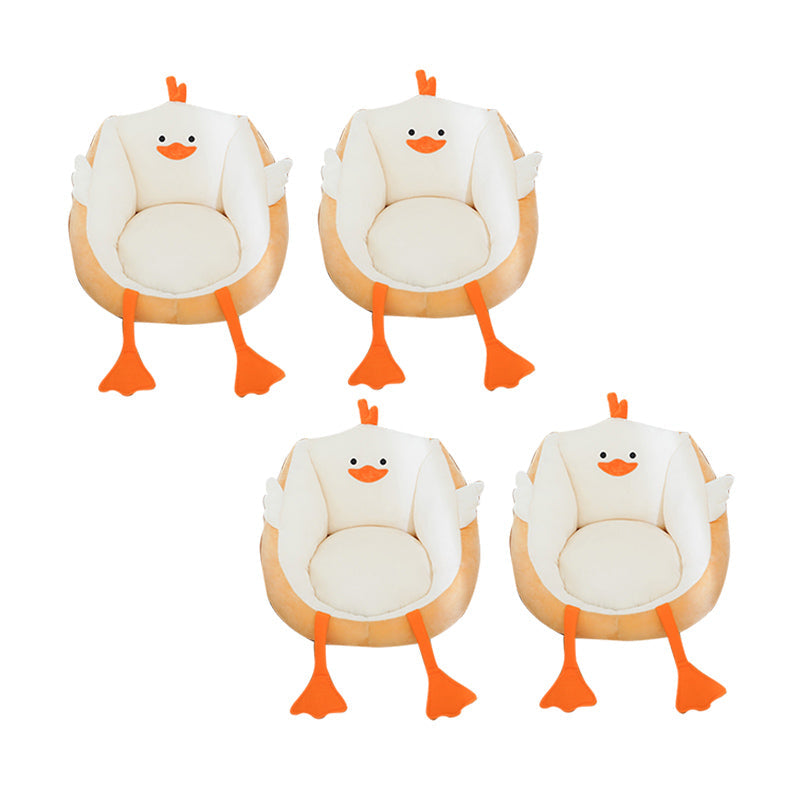 Contemporary Pouf Ottoman Velvet Upholstered Tear Resistant Animal Shape Ottoman Light Yellow 4 Piece Set Clearhalo 'furn' 'furn_ottomans_poufs' 'Furniture' 'Living Room Furniture' 'Ottomans & Poufs' 'ottomans_poufs' 6328836