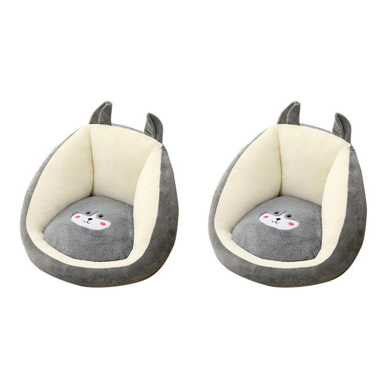 Contemporary Pouf Ottoman Velvet Upholstered Tear Resistant Animal Shape Ottoman Gray 2 Piece Set Clearhalo 'furn' 'furn_ottomans_poufs' 'Furniture' 'Living Room Furniture' 'Ottomans & Poufs' 'ottomans_poufs' 6328838