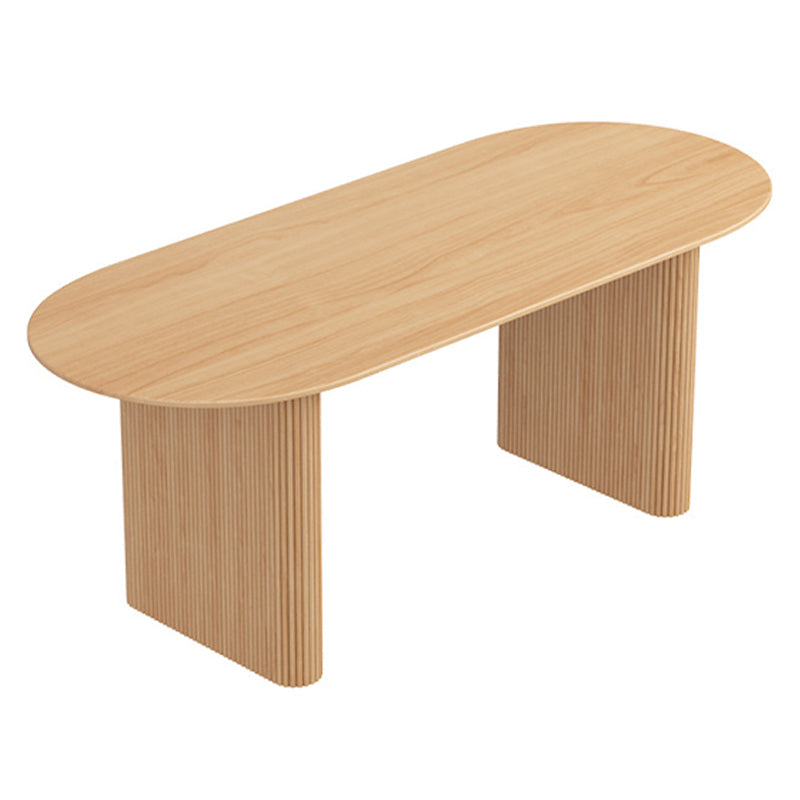 Contemporary Solid Wood Dining Table Oval Double Pedestal Dining Table Without Chairs Clearhalo 'Dining Tables & Seating' 'Dining Tables' 'dining_table' 'furn' 'furn_dining_table' 'Furniture' 'Kitchen & Dining Furniture' 6328849