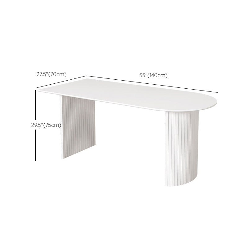 Modern Double Pedestal Dining Table Stone Table for Kitchen Dining Room Clearhalo 'Dining Tables & Seating' 'Dining Tables' 'dining_table' 'furn' 'furn_dining_table' 'Furniture' 'Kitchen & Dining Furniture' 6328865