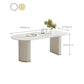 Contemporary Sintered Stone Dining Table Oval Dining Table for Home Use Clearhalo 'Dining Tables & Seating' 'Dining Tables' 'dining_table' 'furn' 'furn_dining_table' 'Furniture' 'Kitchen & Dining Furniture' 6328883