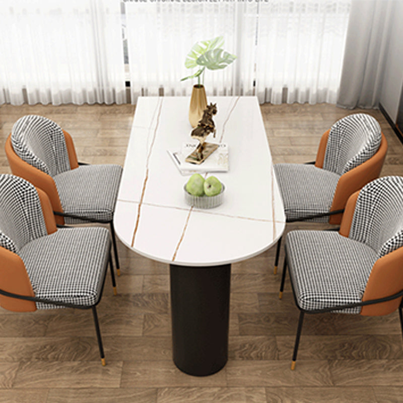 Contemporary Sintered Stone Dining Table Metal Dining Table with Double Pedestal Base Clearhalo 'Dining Tables & Seating' 'Dining Tables' 'dining_table' 'furn' 'furn_dining_table' 'Furniture' 'Kitchen & Dining Furniture' 6328890