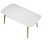 Glam 4 Legs Dining Table Stone Top Table with Metal Base for Dining Room Clearhalo 'Dining Tables & Seating' 'Dining Tables' 'dining_table' 'furn' 'furn_dining_table' 'Furniture' 'Kitchen & Dining Furniture' 6328903