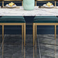 Glam 4 Legs Dining Table Stone Top Table with Metal Base for Dining Room Clearhalo 'Dining Tables & Seating' 'Dining Tables' 'dining_table' 'furn' 'furn_dining_table' 'Furniture' 'Kitchen & Dining Furniture' 6328905