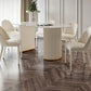 Double Pedestal Dining Room Table Modern Stone Table for Kitchen