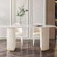 Double Pedestal Dining Room Table Modern Stone Table for Kitchen
