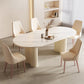 Contemporary Sintered Stone Dining Table Oval Dinner Room Table 70.9"L x 35.4"W x 29.5"H Without Chairs Clearhalo 'Dining Tables & Seating' 'Dining Tables' 'dining_table' 'furn' 'furn_dining_table' 'Furniture' 'Kitchen & Dining Furniture' 6328959