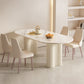 Contemporary Sintered Stone Dining Table Oval Dinner Room Table 63"L x 31.5"W x 29.5"H Without Chairs Clearhalo 'Dining Tables & Seating' 'Dining Tables' 'dining_table' 'furn' 'furn_dining_table' 'Furniture' 'Kitchen & Dining Furniture' 6328961