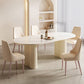 Contemporary Sintered Stone Dining Table Oval Dinner Room Table Clearhalo 'Dining Tables & Seating' 'Dining Tables' 'dining_table' 'furn' 'furn_dining_table' 'Furniture' 'Kitchen & Dining Furniture' 6328962