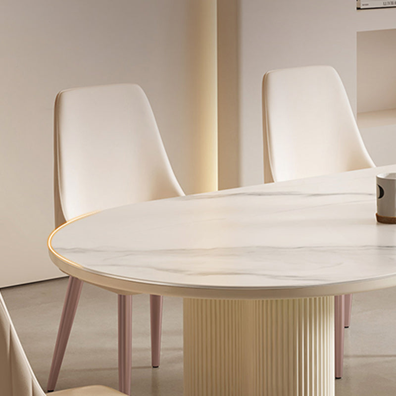 Contemporary Sintered Stone Dining Table Oval Dinner Room Table Clearhalo 'Dining Tables & Seating' 'Dining Tables' 'dining_table' 'furn' 'furn_dining_table' 'Furniture' 'Kitchen & Dining Furniture' 6328965
