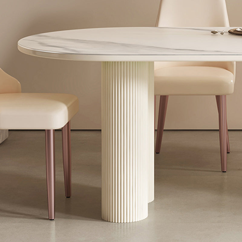 Contemporary Sintered Stone Dining Table Oval Dinner Room Table Clearhalo 'Dining Tables & Seating' 'Dining Tables' 'dining_table' 'furn' 'furn_dining_table' 'Furniture' 'Kitchen & Dining Furniture' 6328967