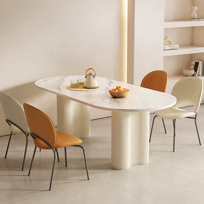 Contemporary Sintered Stone Dining Table Oval Dinner Room Table Clearhalo 'Dining Tables & Seating' 'Dining Tables' 'dining_table' 'furn' 'furn_dining_table' 'Furniture' 'Kitchen & Dining Furniture' 6328969
