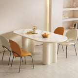 Contemporary Sintered Stone Dining Table Oval Dinner Room Table Clearhalo 'Dining Tables & Seating' 'Dining Tables' 'dining_table' 'furn' 'furn_dining_table' 'Furniture' 'Kitchen & Dining Furniture' 6328969