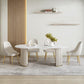 White Double Base Dining Table Modern Stone Table for Kitchen 55.1"L x 31.5"W x 29.5"H Without Chairs Clearhalo 'Dining Tables & Seating' 'Dining Tables' 'dining_table' 'furn' 'furn_dining_table' 'Furniture' 'Kitchen & Dining Furniture' 6328976