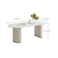 White Double Base Dining Table Modern Stone Table for Kitchen Clearhalo 'Dining Tables & Seating' 'Dining Tables' 'dining_table' 'furn' 'furn_dining_table' 'Furniture' 'Kitchen & Dining Furniture' 6328987