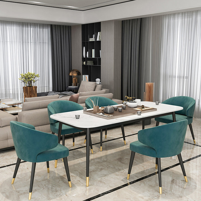 Glam 4 Legs Dining Table Stone Table for Living Room Kitchen