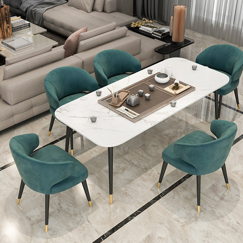 Glam 4 Legs Dining Table Stone Table for Living Room Kitchen