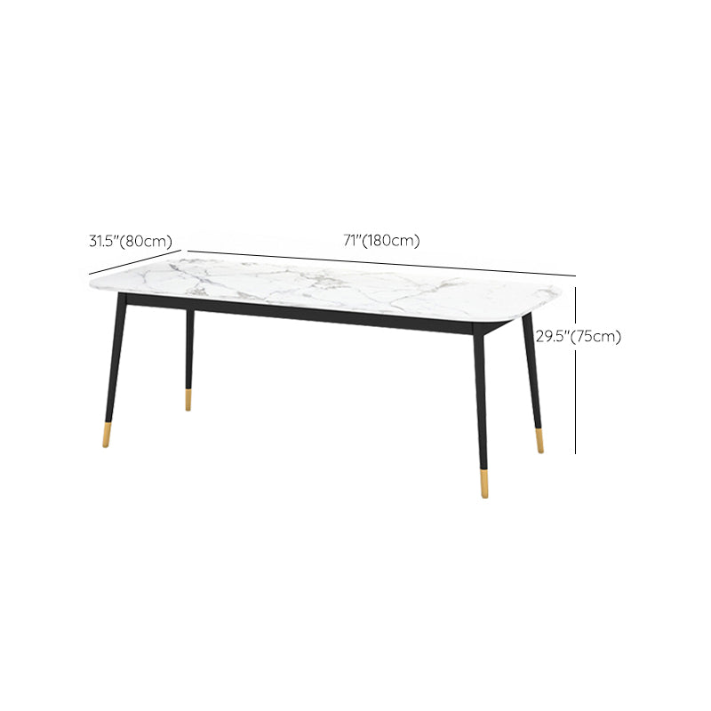 Glam 4 Legs Dining Table Stone Table for Living Room Kitchen