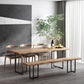 Modern Double Pedestal Dining Table Wood Table for Living Room