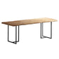 Modern Double Pedestal Dining Table Wood Table for Living Room
