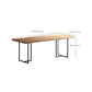 Modern Double Pedestal Dining Table Wood Table for Living Room