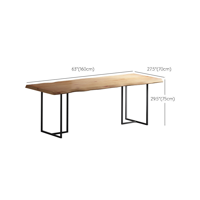 Modern Double Pedestal Dining Table Wood Table for Living Room