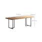 Modern Double Pedestal Dining Table Wood Table for Living Room