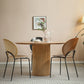 Mesa de comedor contemporánea de madera maciza, mesa de comedor redonda para comedor