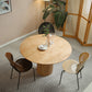 Mesa de comedor contemporánea de madera maciza, mesa de comedor redonda para comedor