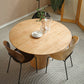 Mesa de comedor contemporánea de madera maciza, mesa de comedor redonda para comedor