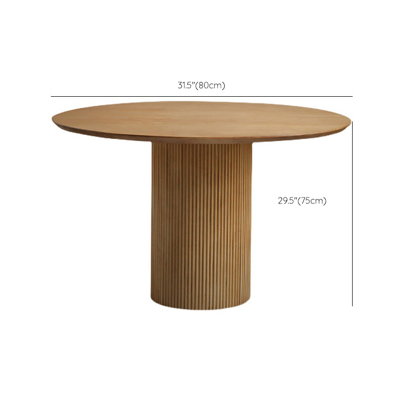 Mesa de comedor contemporánea de madera maciza, mesa de comedor redonda para comedor