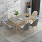 Modern 4 Legs Dining Table Stone Table for Dining Room Kitchen Gold 55.1"L x 31.5"W x 29.5"H Without Chairs Clearhalo 'Dining Tables & Seating' 'Dining Tables' 'dining_table' 'furn' 'furn_dining_table' 'Furniture' 'Kitchen & Dining Furniture' 6329068