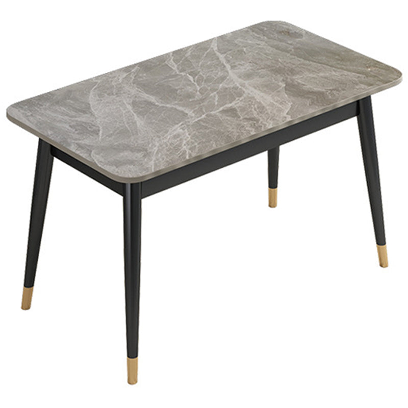 Modern 4 Legs Dining Table Stone Table for Dining Room Kitchen Black Without Chairs Clearhalo 'Dining Tables & Seating' 'Dining Tables' 'dining_table' 'furn' 'furn_dining_table' 'Furniture' 'Kitchen & Dining Furniture' 6329072