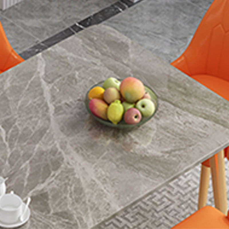Modern 4 Legs Dining Table Stone Table for Dining Room Kitchen Clearhalo 'Dining Tables & Seating' 'Dining Tables' 'dining_table' 'furn' 'furn_dining_table' 'Furniture' 'Kitchen & Dining Furniture' 6329075