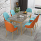 Modern 4 Legs Dining Table Stone Table for Dining Room Kitchen Clearhalo 'Dining Tables & Seating' 'Dining Tables' 'dining_table' 'furn' 'furn_dining_table' 'Furniture' 'Kitchen & Dining Furniture' 6329080