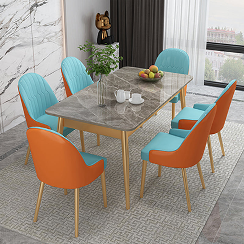 Modern 4 Legs Dining Table Stone Table for Dining Room Kitchen Clearhalo 'Dining Tables & Seating' 'Dining Tables' 'dining_table' 'furn' 'furn_dining_table' 'Furniture' 'Kitchen & Dining Furniture' 6329080