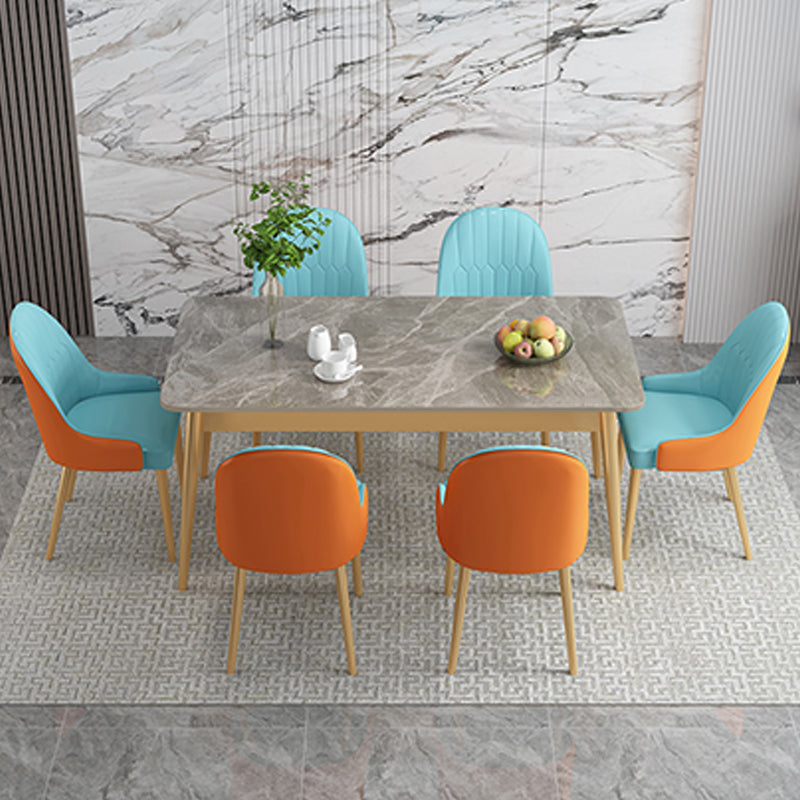 Modern 4 Legs Dining Table Stone Table for Dining Room Kitchen Clearhalo 'Dining Tables & Seating' 'Dining Tables' 'dining_table' 'furn' 'furn_dining_table' 'Furniture' 'Kitchen & Dining Furniture' 6329081