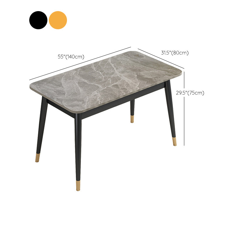 Modern 4 Legs Dining Table Stone Table for Dining Room Kitchen Clearhalo 'Dining Tables & Seating' 'Dining Tables' 'dining_table' 'furn' 'furn_dining_table' 'Furniture' 'Kitchen & Dining Furniture' 6329084