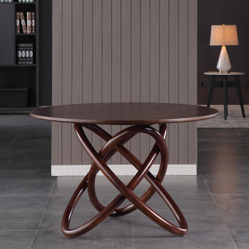 Contemporary Solid Wood Dining Table Round Pedestal Base Dining Table for Home Clearhalo 'Dining Tables & Seating' 'Dining Tables' 'dining_table' 'furn' 'furn_dining_table' 'Furniture' 'Kitchen & Dining Furniture' 6329088