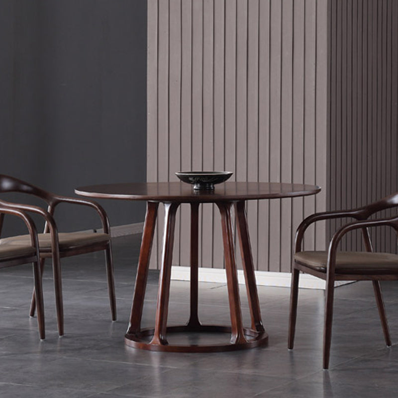 Contemporary Solid Wood Dining Table Round Pedestal Base Dining Table for Home Clearhalo 'Dining Tables & Seating' 'Dining Tables' 'dining_table' 'furn' 'furn_dining_table' 'Furniture' 'Kitchen & Dining Furniture' 6329092