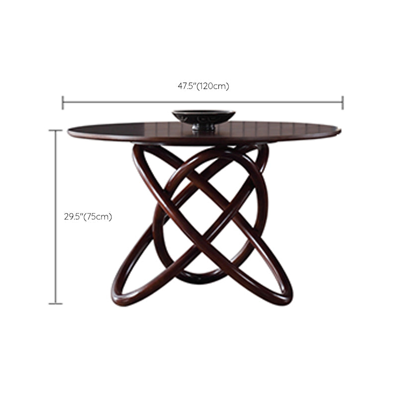 Contemporary Solid Wood Dining Table Round Pedestal Base Dining Table for Home Clearhalo 'Dining Tables & Seating' 'Dining Tables' 'dining_table' 'furn' 'furn_dining_table' 'Furniture' 'Kitchen & Dining Furniture' 6329094