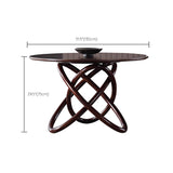 Contemporary Solid Wood Dining Table Round Pedestal Base Dining Table for Home Clearhalo 'Dining Tables & Seating' 'Dining Tables' 'dining_table' 'furn' 'furn_dining_table' 'Furniture' 'Kitchen & Dining Furniture' 6329095