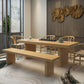 Glam Style Wooden Dining Table Rectangle Table with Wooden Legs for Home Use