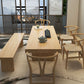 Glam Style Wooden Dining Table Rectangle Table with Wooden Legs for Home Use