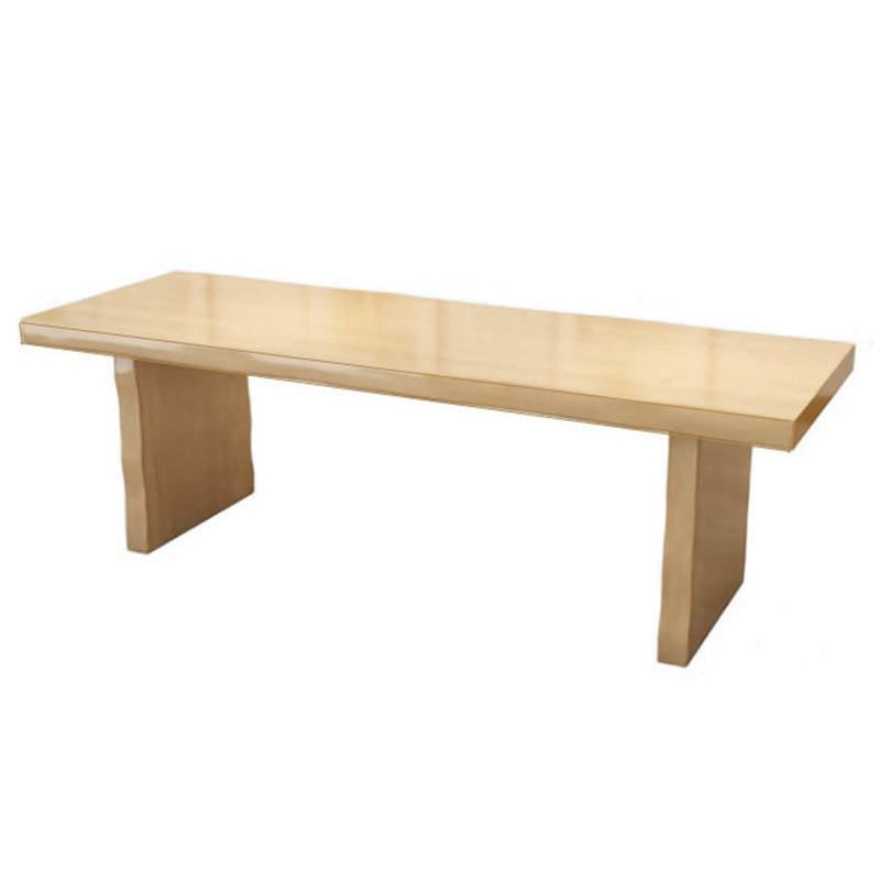 Glam Style Wooden Dining Table Rectangle Table with Wooden Legs for Home Use
