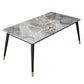 Modern 4 Legs Dining Table Grey Stone Top Table for Dining Room 70.9"L x 31.5"W x 29.5"H Without Chairs Clearhalo 'Dining Tables & Seating' 'Dining Tables' 'dining_table' 'furn' 'furn_dining_table' 'Furniture' 'Kitchen & Dining Furniture' 6329146