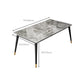 Modern 4 Legs Dining Table Grey Stone Top Table for Dining Room Clearhalo 'Dining Tables & Seating' 'Dining Tables' 'dining_table' 'furn' 'furn_dining_table' 'Furniture' 'Kitchen & Dining Furniture' 6329148