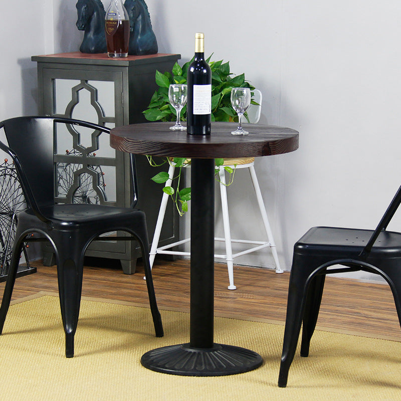 Modern Solid Wood Dining Table Metal Pedestal Base Dining Table for Home Use 31.5"L x 31.5"W x 29.5"H Without Chairs Clearhalo 'Dining Tables & Seating' 'Dining Tables' 'dining_table' 'furn' 'furn_dining_table' 'Furniture' 'Kitchen & Dining Furniture' 6329168