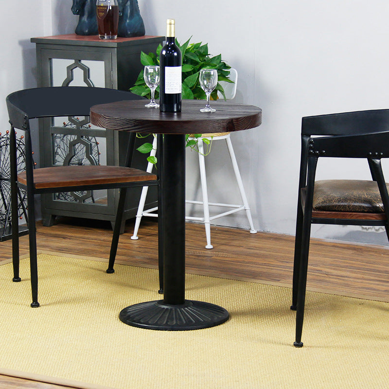 Modern Solid Wood Dining Table Metal Pedestal Base Dining Table for Home Use 23.6"L x 23.6"W x 29.5"H Without Chairs Clearhalo 'Dining Tables & Seating' 'Dining Tables' 'dining_table' 'furn' 'furn_dining_table' 'Furniture' 'Kitchen & Dining Furniture' 6329169