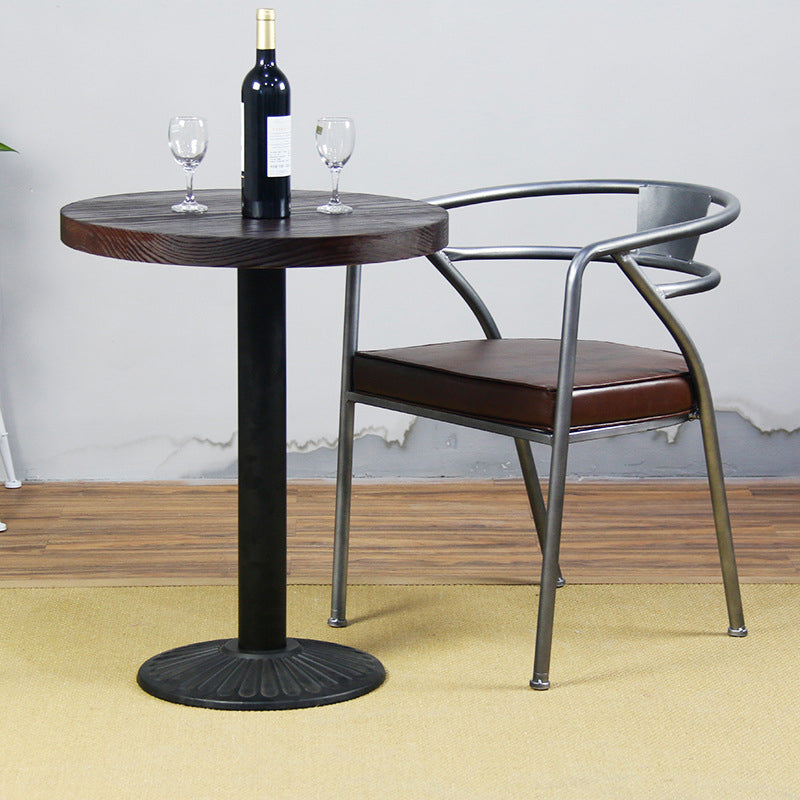 Modern Solid Wood Dining Table Metal Pedestal Base Dining Table for Home Use 19.7"L x 19.7"W x 29.5"H Without Chairs Clearhalo 'Dining Tables & Seating' 'Dining Tables' 'dining_table' 'furn' 'furn_dining_table' 'Furniture' 'Kitchen & Dining Furniture' 6329171